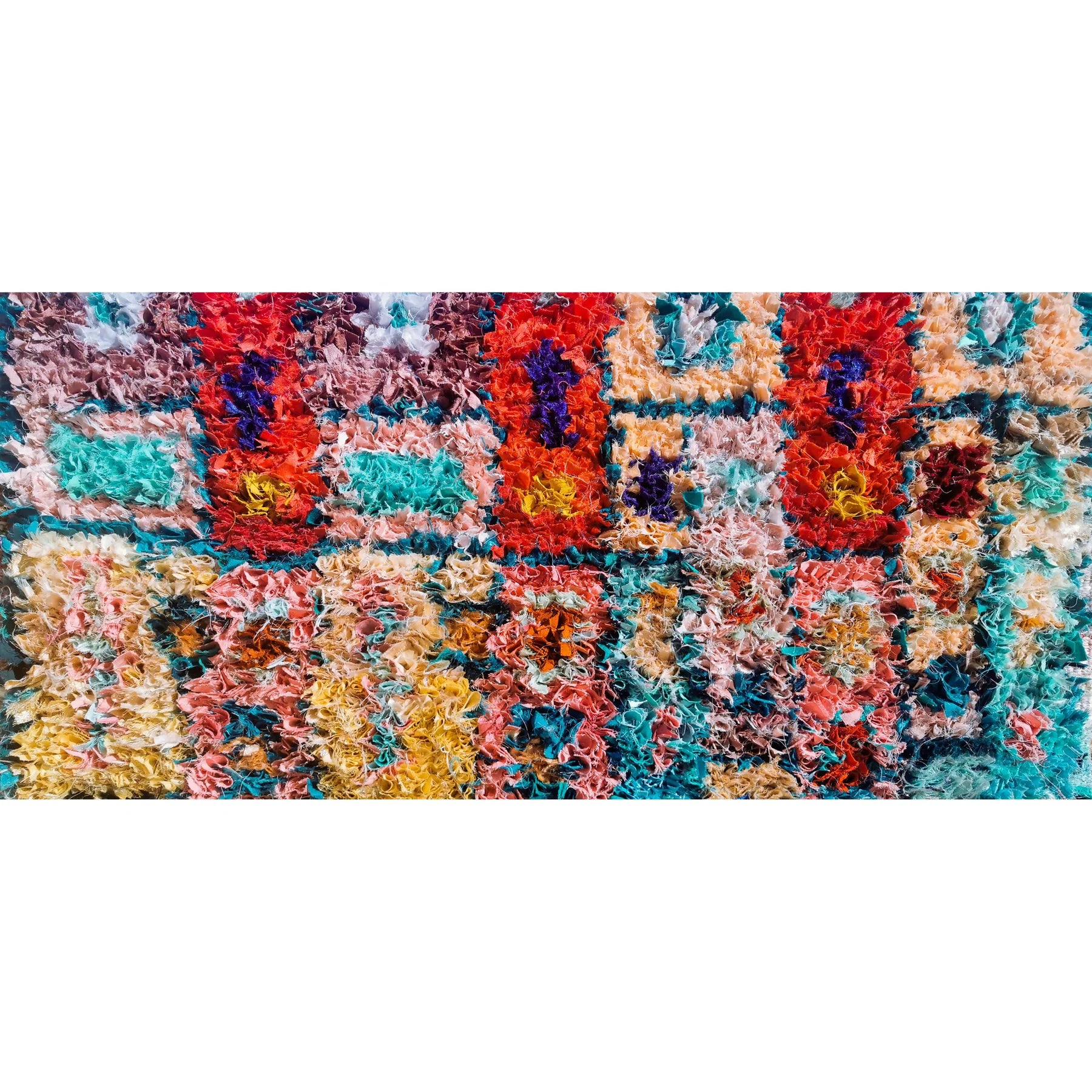 Tapis Boucherouite Freestyle – Pièce unique multicolore