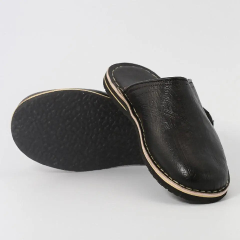 Chaussons en cuir souple - Marron