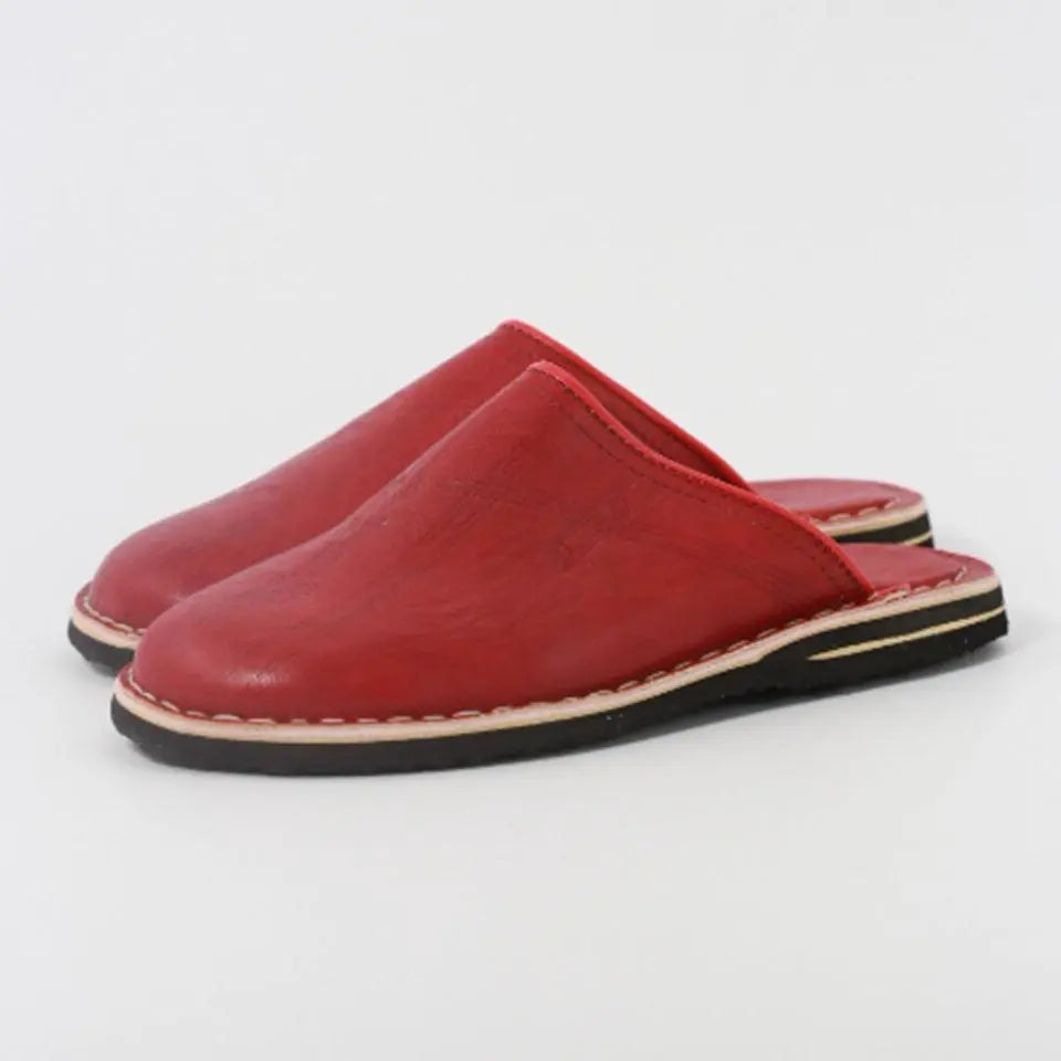 Chaussons en cuir souple - Marron