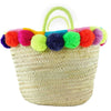 Panier en osier marocain avec Pompom Zira